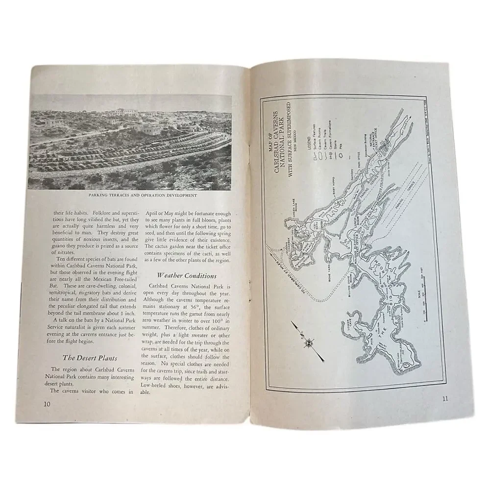 1950 Carlsbad Caverns National Park Booklet Souvenir New Mexico Queens Chamber‎
